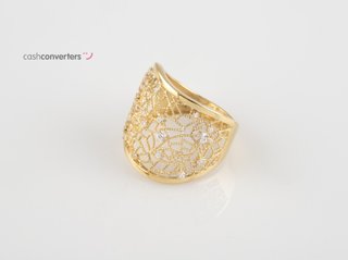 anillo oro 18k con piedra con circonita