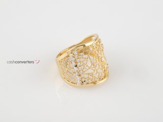 anillo oro 18k con piedra con circonita