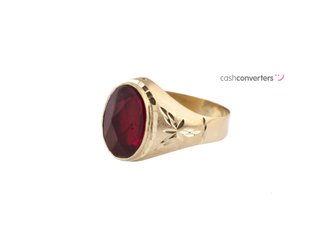 sello oro 18k con piedra con circonita