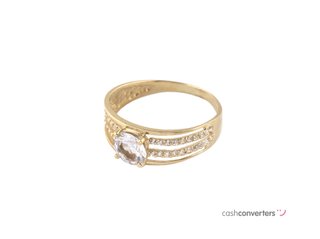 anillo oro 18k con piedra con circonita