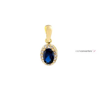 colgante oro 18k con piedra con zafiro