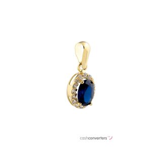 colgante oro 18k con piedra con zafiro