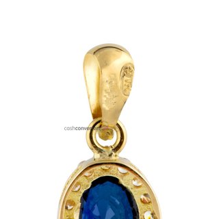 colgante oro 18k con piedra con zafiro
