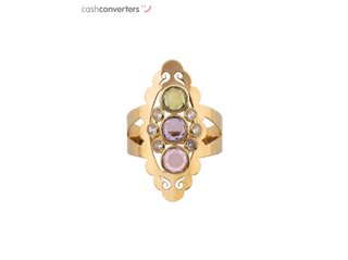 anillo oro 18k con piedra con circonita