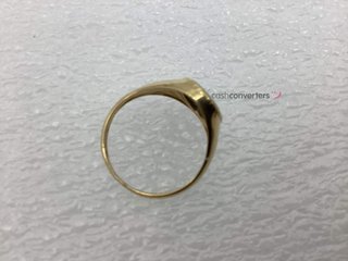 sello oro 18k con piedra con malaquita