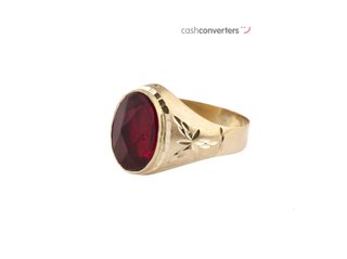 sello oro 18k con piedra con circonita
