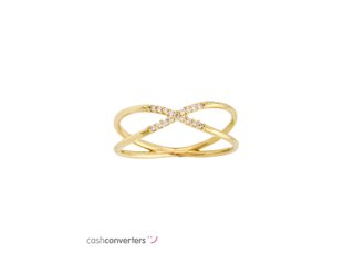 anillo oro 18k con piedra con circonita