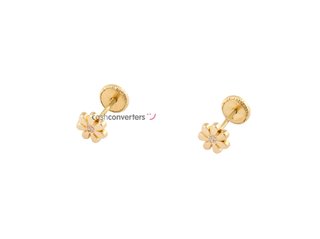 pendientes oro 18k con piedra con circonita