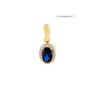 colgante oro 18k con piedra con zafiro