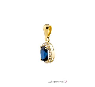 colgante oro 18k con piedra con zafiro