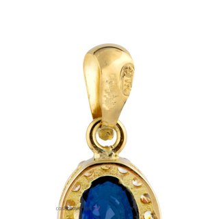 colgante oro 18k con piedra con zafiro
