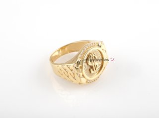 sello oro 18k con piedra con circonita