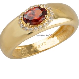 anillo oro 18k con piedra con circonita