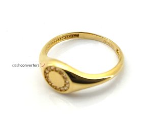 sello oro 18k con piedra con circonita t. 18 (18,47 mm)