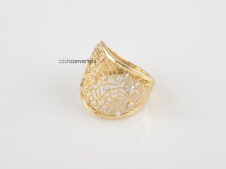 anillo oro 18k con piedra con circonita t. 17 (18,16 mm)