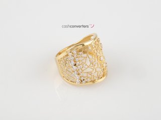anillo oro 18k con piedra con circonita t. 17 (18,16 mm)