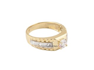 anillo oro 18k con piedra con circonita t. 20 (19,1 mm)