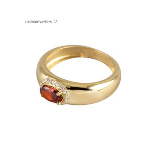 anillo oro 18k con piedra con circonita t. 16 (17,84 mm)