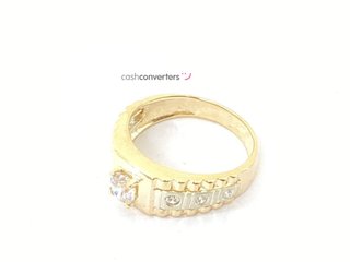 anillo oro 9k con piedra con circonita