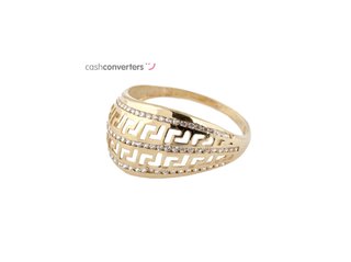 anillo oro 18k con piedra con circonita t. 15 (17,52 mm)