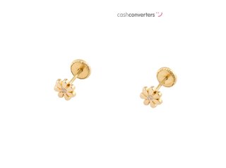 pendientes oro 18k con piedra con circonita