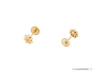 pendientes oro 18k con piedra con circonita