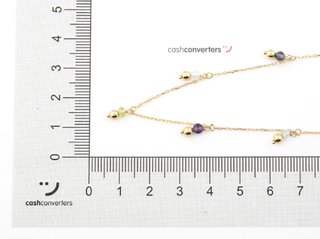 collar oro 18k con piedra con cuarzo 22cm