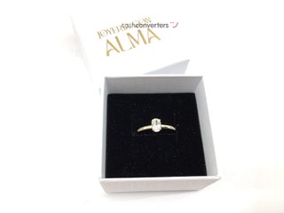 anillo oro 9k con piedra con circonita