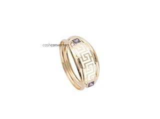 anillo oro 18k con piedra con amatista t. 18 (18,47 mm)