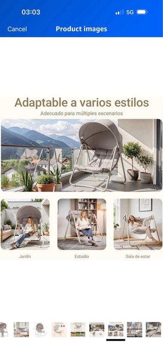 Sillón Colgante Gris Nuevo