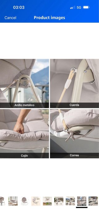 Sillón Colgante Gris Nuevo