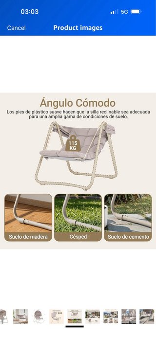 Sillón Colgante Gris Nuevo