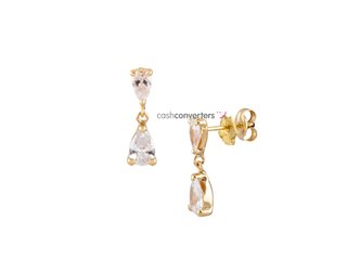 pendientes oro 18k con piedra con circonita
