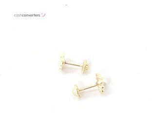 pendientes oro 9k con piedra con perla