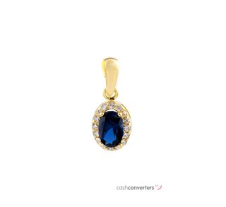 colgante oro 18k con piedra con zafiro
