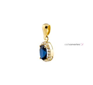 colgante oro 18k con piedra con zafiro