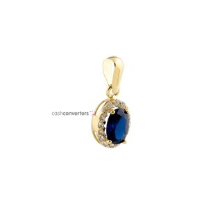 colgante oro 18k con piedra con zafiro