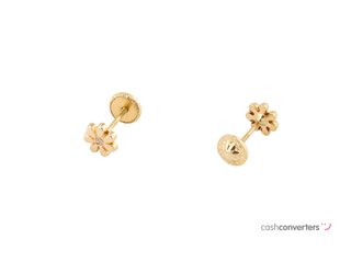 pendientes oro 18k con piedra con circonita