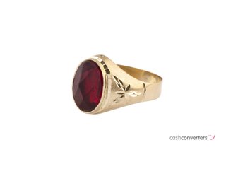 sello oro 18k con piedra con circonita