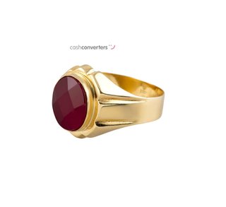 sello oro 18k con piedra con circonita