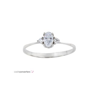 anillo oro 18k con piedra con circonita