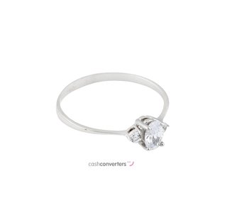 anillo oro 18k con piedra con circonita
