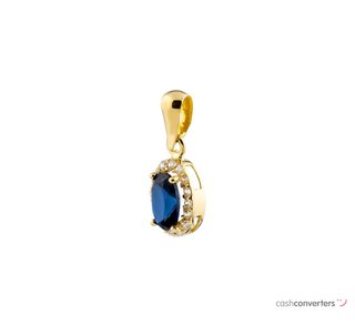 colgante oro 18k con piedra con zafiro