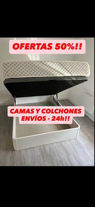 CAMA ABTIBLE + COLCHÓN LIQUIDACIÓN-70%