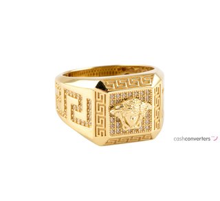 sello oro 18k con piedra con circonita