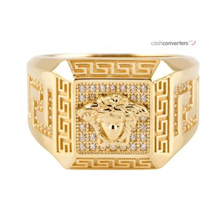 sello oro 18k con piedra con circonita
