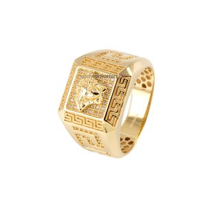 sello oro 18k con piedra con circonita