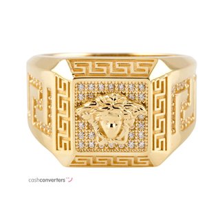 sello oro 18k con piedra con circonita