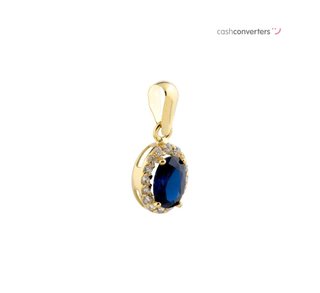 colgante oro 18k con piedra con zafiro