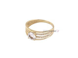 anillo oro 18k con piedra con circonita